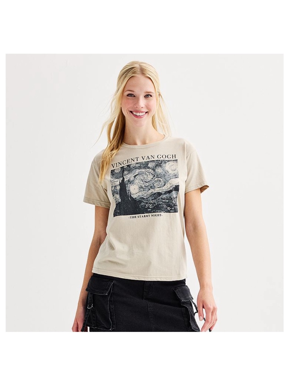 NWT NEW Vincent van Gogh "The Starry Night" Skimmer Graphic Tee